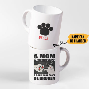 Gearhumans 3D Happy Mothers Day Gift Cat Mom Custom Name Mug