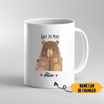 Gearhumans 3D Happy Mothers Day Gift Love You Mom Custom Name Mug