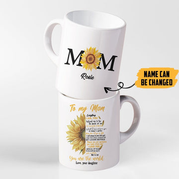 Gearhumans 3D Happy Mothers Day Gift Mom You Are The World Custom Name Mug