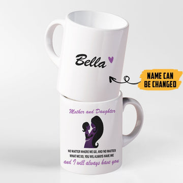 Gearhumans 3D Happy Mothers Day Gift Mother And Daughter Custom Name Mug