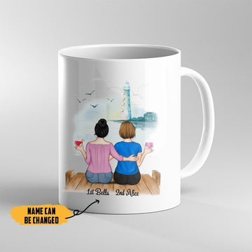 Gearhumans 3D Happy Mothers Day Gift Mother and Daughter Custom Name Mug