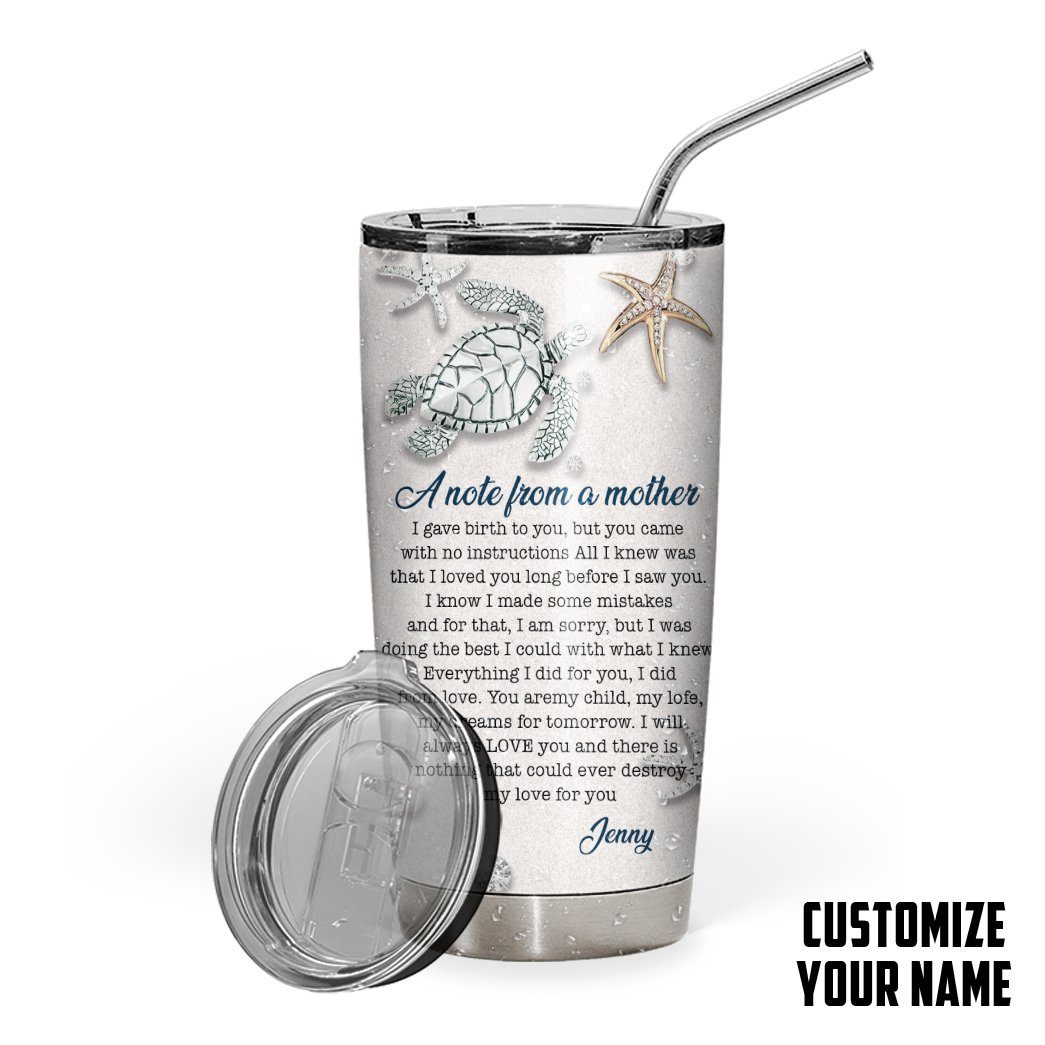 Gearhumans 3D Happy Mothers Day Gift Note From Mother Custom Name Tumbler GO070410 Tumbler Long 20oz