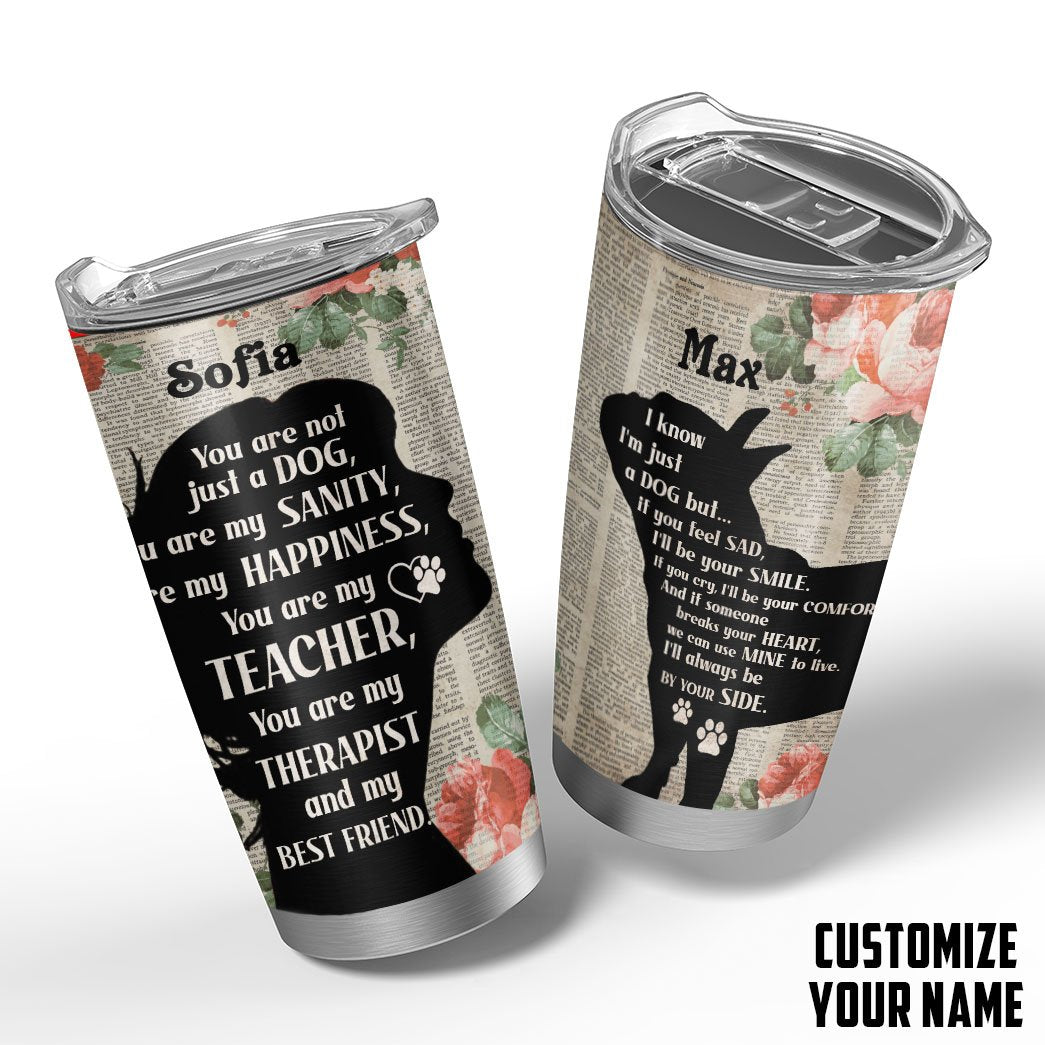 Gearhumans 3D Happy Mothers Day Gift To Dog Mom Custom Name Tumbler GO16042115 Tumbler 