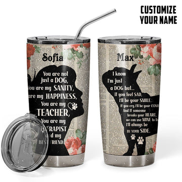 Gearhumans 3D Happy Mothers Day Gift To Dog Mom Custom Name Tumbler GO16042115 Tumbler 