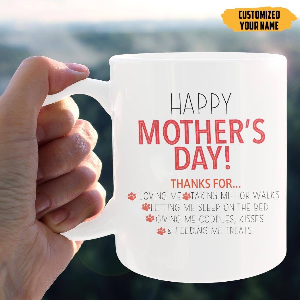 Gearhumans 3D Happy Mothers Day Gift To Dogmom Custom Name Mug Border Collie Dog GO16042123 Mug 