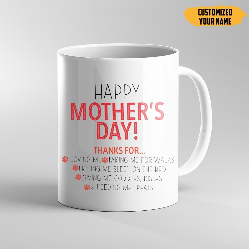 Gearhumans 3D Happy Mothers Day Gift To Dogmom Custom Name Mug Border Collie Dog GO16042123 Mug 11oz 