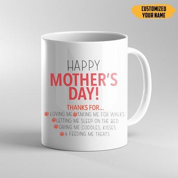 Gearhumans 3D Happy Mothers Day Gift To Dogmom Custom Name Mug Border Collie Dog