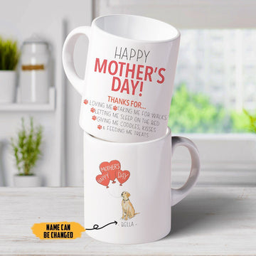 Gearhumans 3D Happy Mothers Day Gift To Dogmom Custom Name Mug