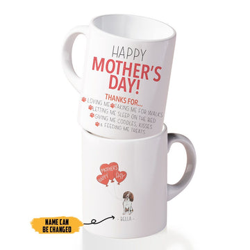 Gearhumans 3D Happy Mothers Day Gift To Dogmom Custom Name Mug