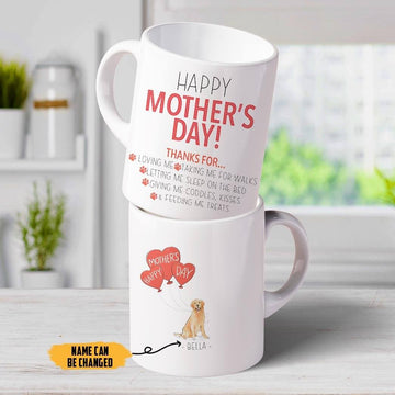 Gearhumans 3D Happy Mothers Day Gift To Dogmom Custom Name Mug Golden Retriever Dog