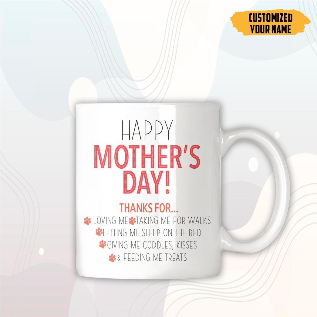 Gearhumans 3D Happy Mothers Day Gift To Dogmom Custom Name Mug Golden Retriever Dog GO16042125 Mug 