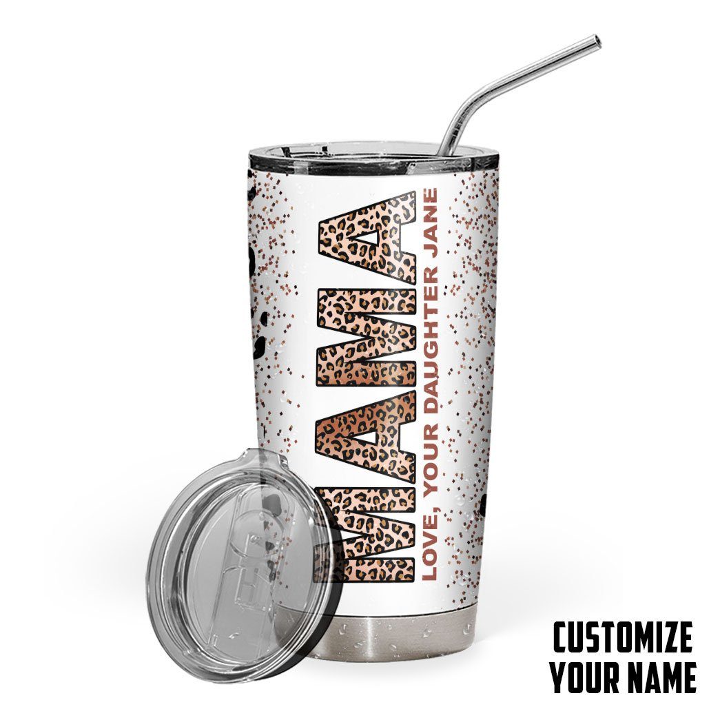 Gearhumans 3D Happy Mothers Day Gift To Leopard Mama Custom Name Tumbler GO150417 Tumbler 