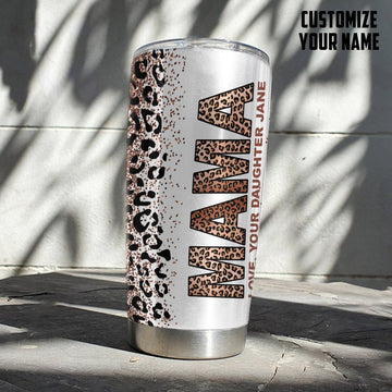 Gearhumans 3D Happy Mothers Day Gift To Leopard Mama Custom Name Tumbler