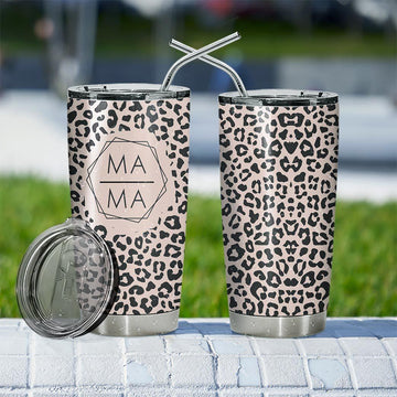 Gearhumans 3D Happy Mothers Day Gift To Leopard Mama Custom Tumbler GO150422 Tumbler 