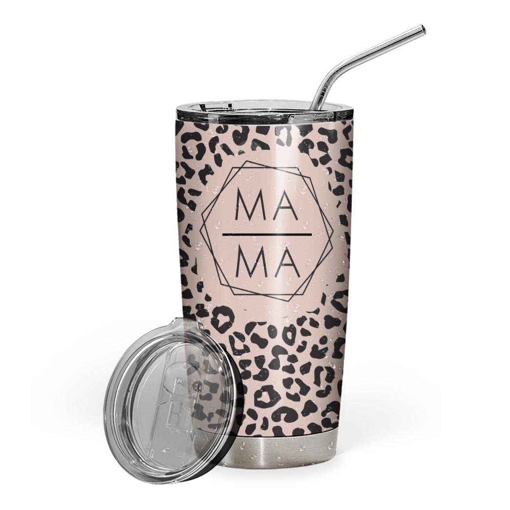 Gearhumans 3D Happy Mothers Day Gift To Leopard Mama Custom Tumbler GO150422 Tumbler Long 20oz 