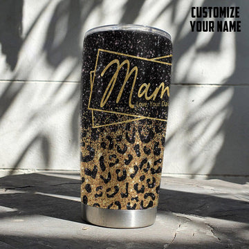 Gearhumans 3D Happy Mothers Day Gift To Leopard Mother Custom Name Tumbler