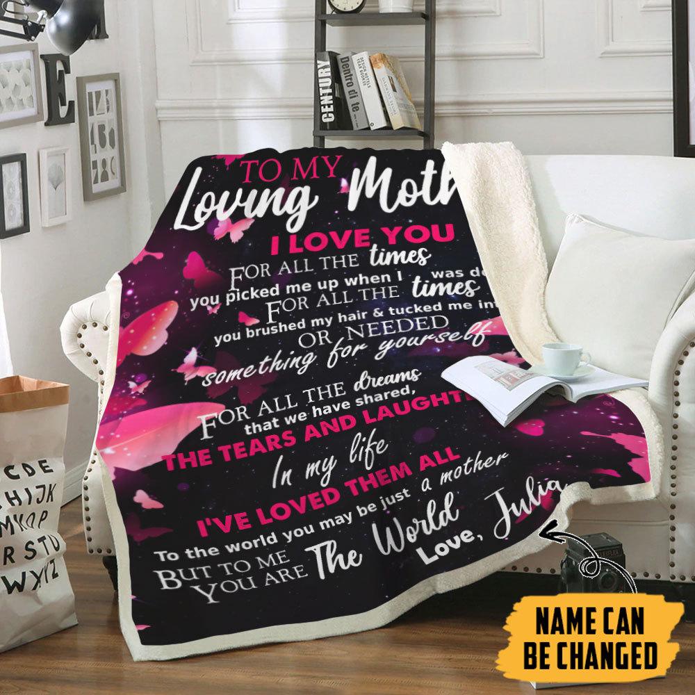 Gearhumans 3D Happy Mothers Day Gift To My Loving Mother Custom Name Blanket GO120418 Blanket 
