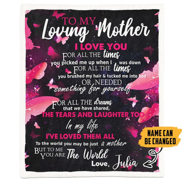Gearhumans 3D Happy Mothers Day Gift To My Loving Mother Custom Name Blanket