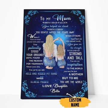 Gearhumans 3D Happy Mothers Day Gift To My Mother Custom Name Canvas