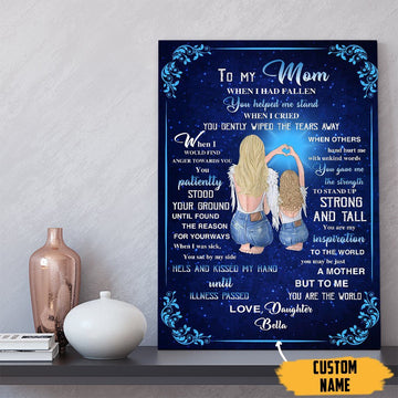 Gearhumans 3D Happy Mothers Day Gift To My Mother Custom Name Canvas