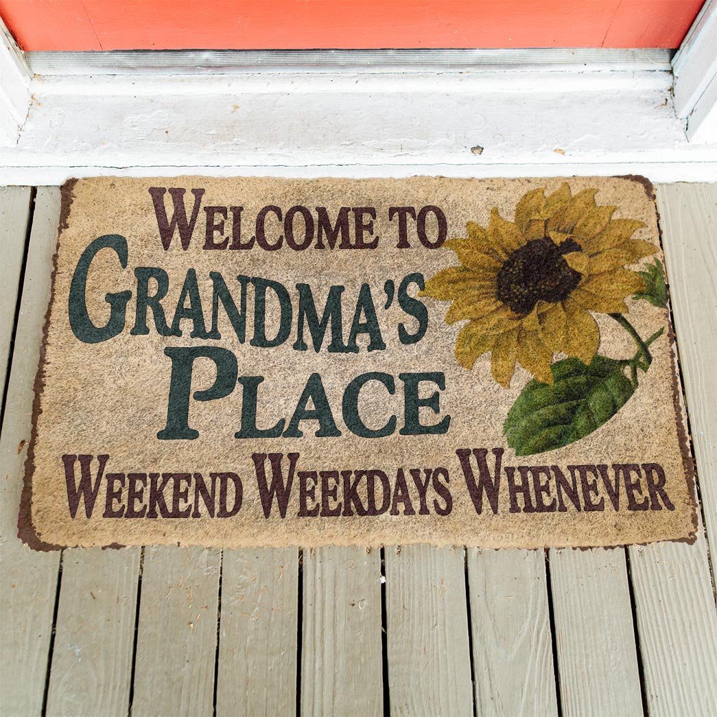 Gearhumans 3D Happy Mothers Day Gift Welcome to Grandma's Place Custom Doormat GO080414 Doormat