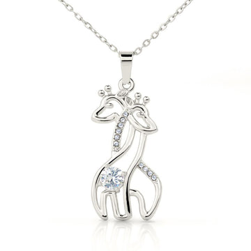 Gearhumans 3D Happy Mothers Day Graceful Love Giraffe Necklace