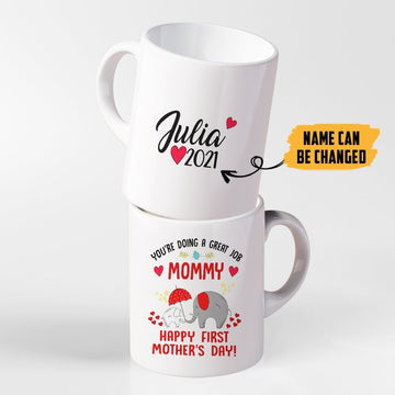 Gearhumans 3D Happy Mothers Day Great Job Mommy Custom Name Mug