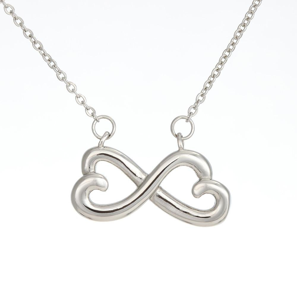 Gearhumans 3D Happy Mothers Day Infinity Hearts Necklace GO20042126 ShineOn Fulfillment 14k White Gold Finish 