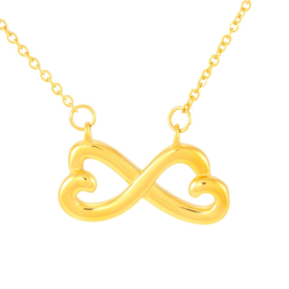 Gearhumans 3D Happy Mothers Day Infinity Hearts Necklace GO26042114 ShineOn Fulfillment 18k Yellow Gold Finish 