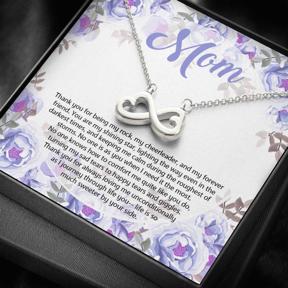 Gearhumans 3D Happy Mothers Day Infinity Hearts Necklace GO26042117 ShineOn Fulfillment 14k White Gold Finish 