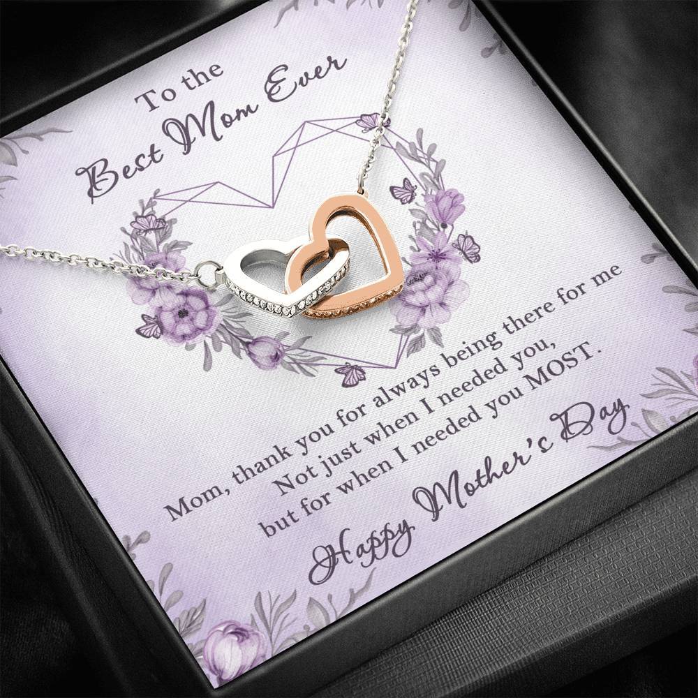 Gearhumans 3D Happy Mothers Day Interlocking Hearts Necklace GO26042120 ShineOn Fulfillment Standard Box 