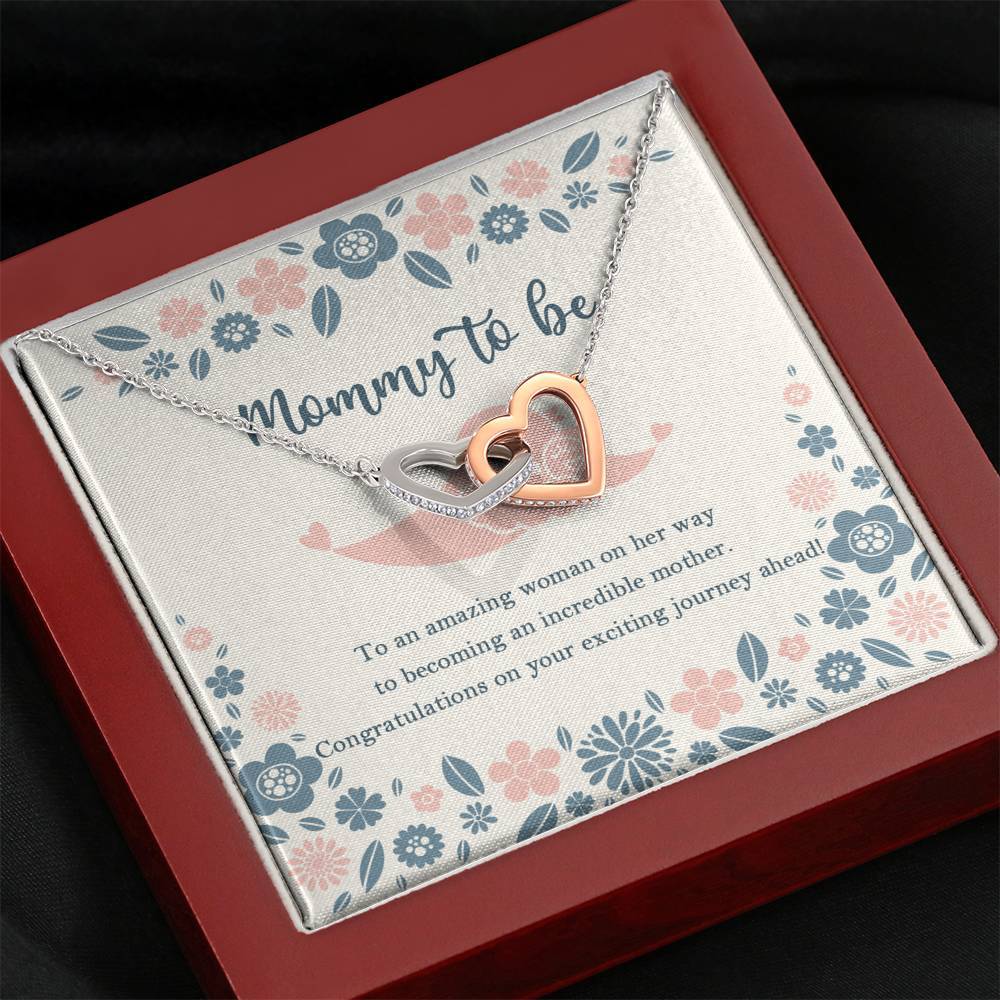 Gearhumans 3D Happy Mothers Day Interlocking Hearts Necklace GO26042124 ShineOn Fulfillment Mahogany Style Luxury Box 