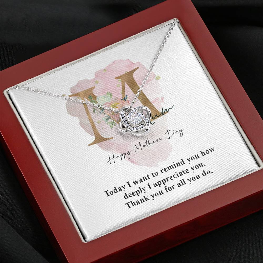 Gearhumans 3D Happy Mothers Day Love Knot Necklace GO20042124 ShineOn Fulfillment 