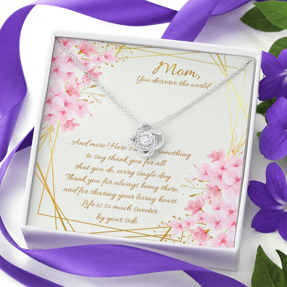 Gearhumans 3D Happy Mothers Day Love Knot Necklace GO22042112 ShineOn Fulfillment 