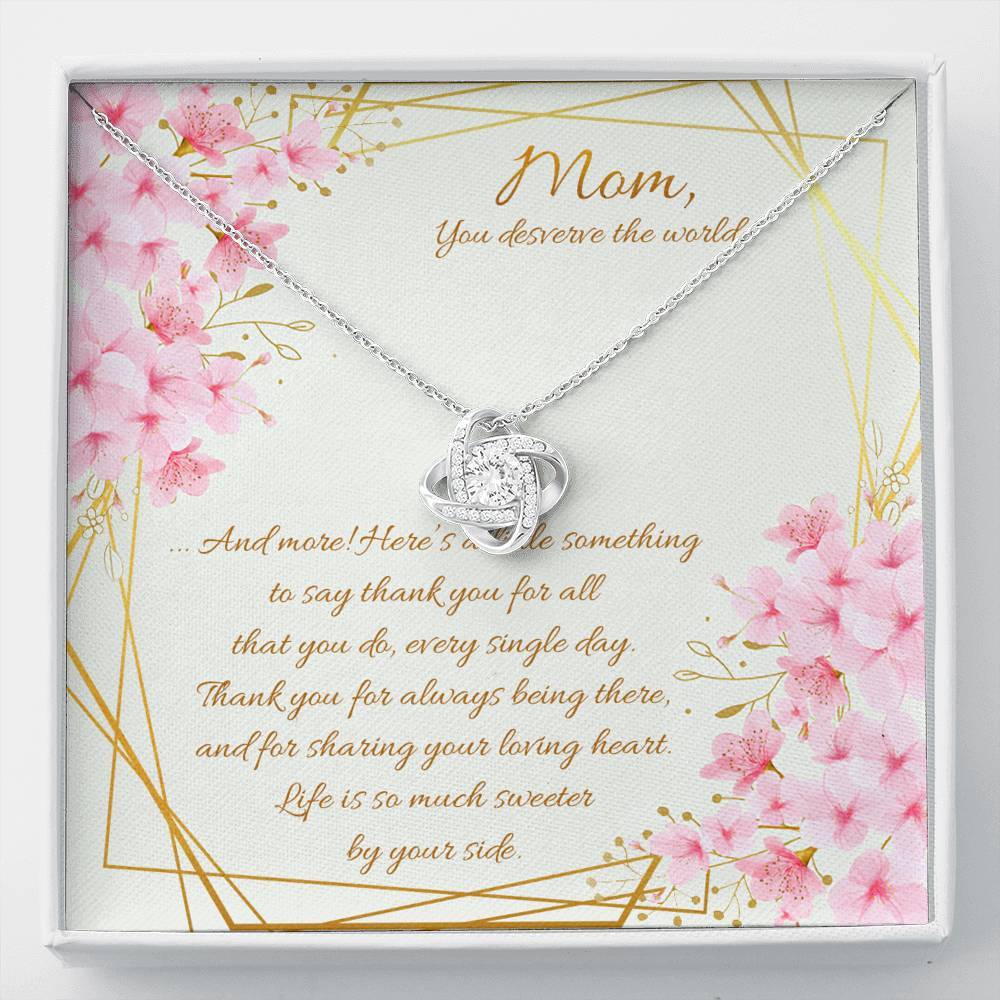 Gearhumans 3D Happy Mothers Day Love Knot Necklace GO22042112 ShineOn Fulfillment Standard Box 