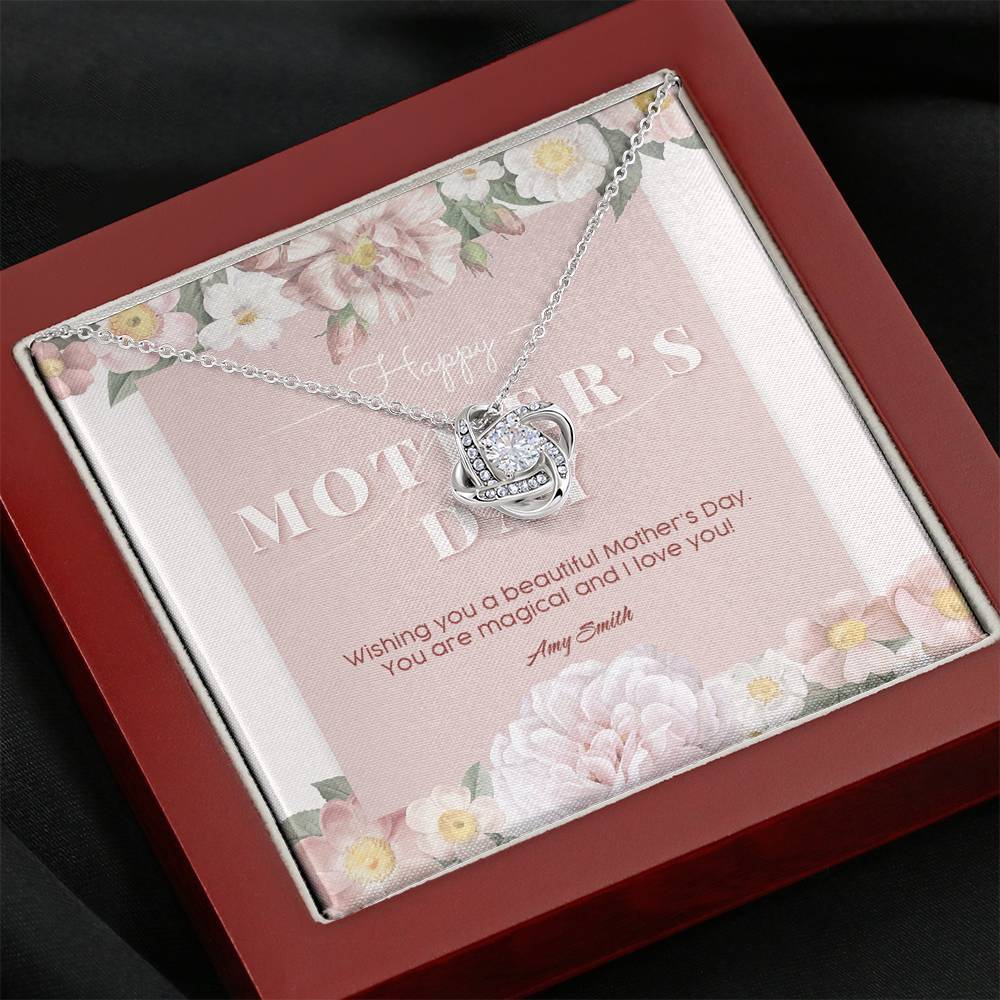 Gearhumans 3D Happy Mothers Day Love Knot Necklace GO22042114 ShineOn Fulfillment 