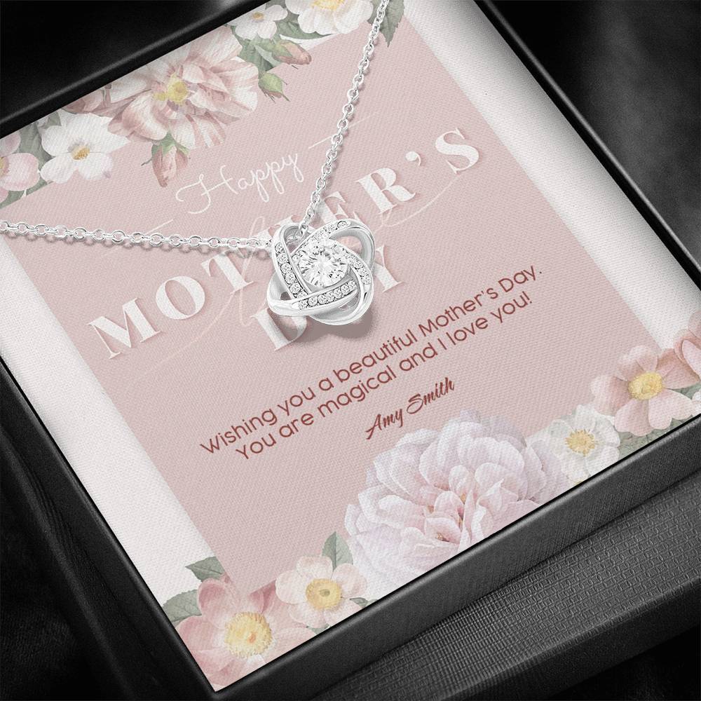 Gearhumans 3D Happy Mothers Day Love Knot Necklace GO22042114 ShineOn Fulfillment 