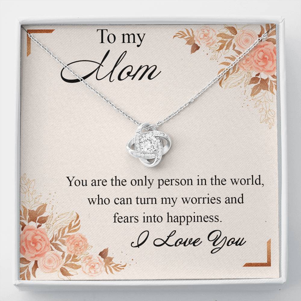 Gearhumans 3D Happy Mothers Day Love Knot Necklace GS27042115 ShineOn Fulfillment Standard Box 