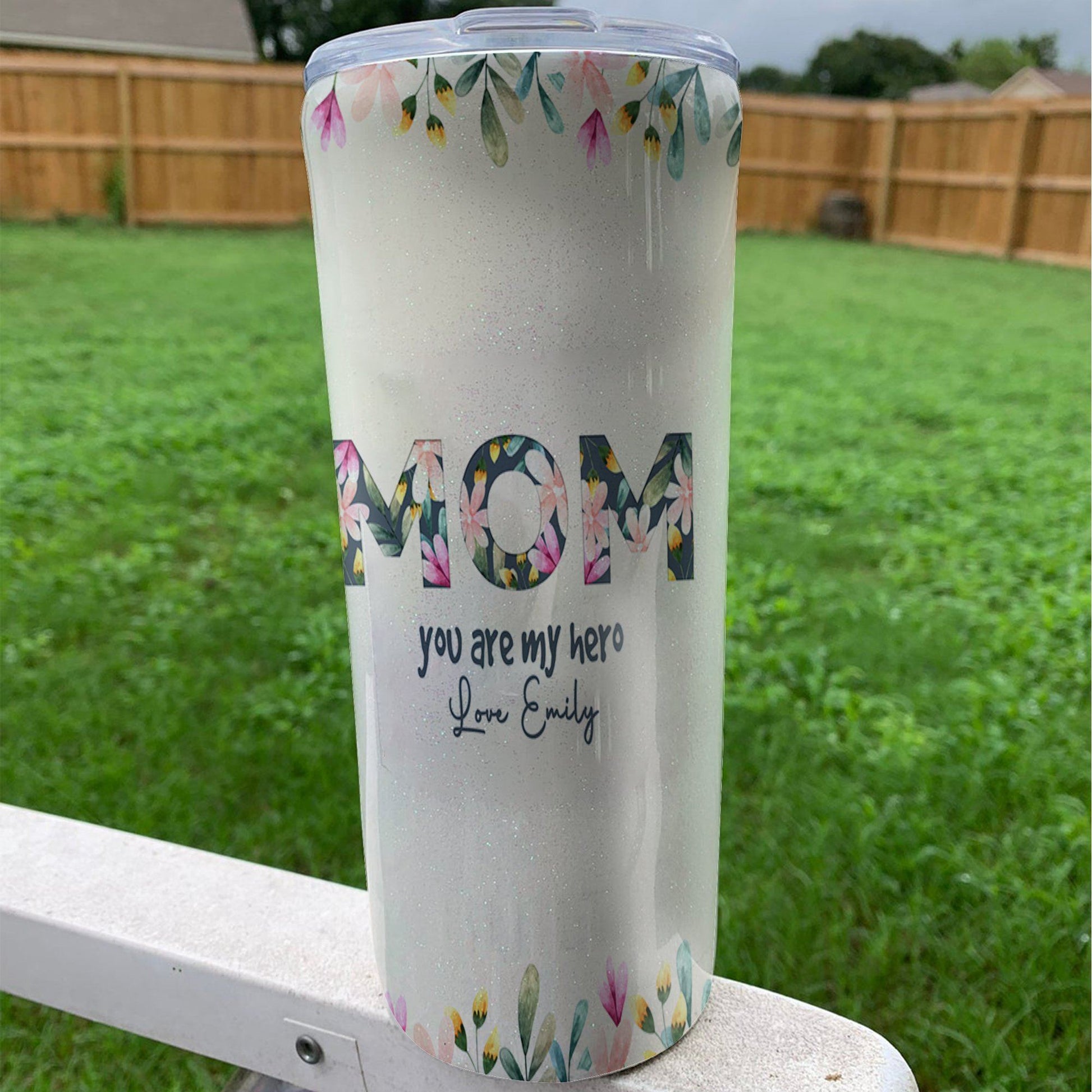 Gearhumans 3D Happy Mothers Day Mom You Are My Hero Custom Name Tumbler GO25035 Tumbler