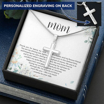 Gearhumans 3D Happy Mothers Day Personalized Cross Necklace