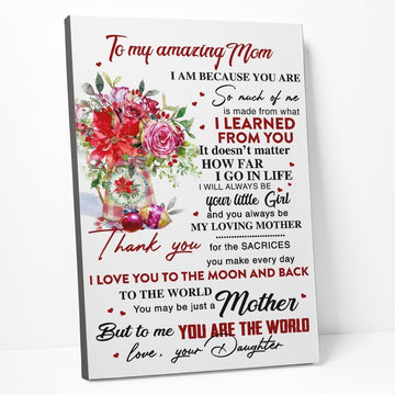 Gearhumans 3D Happy Mothers Day To My Amazing Mom Custom Canvas