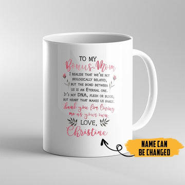 Gearhumans 3D Happy Mothers Day To My Bonus Mom Custom Name Mug