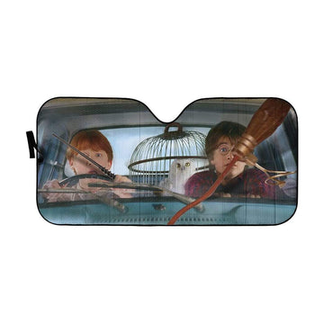 Gearhumans 3D Harry And Ron Driver Custom Car Auto Sunshade