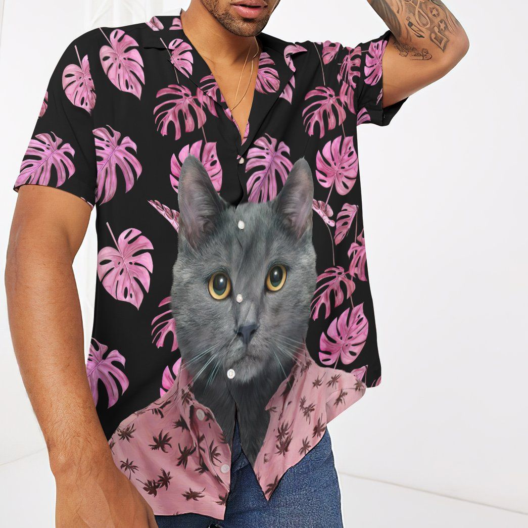 Gearhumans 3D Hawaiian Chartreaux Cat Custom Short Sleeve Shirt GO05052118 Hawai Shirt 