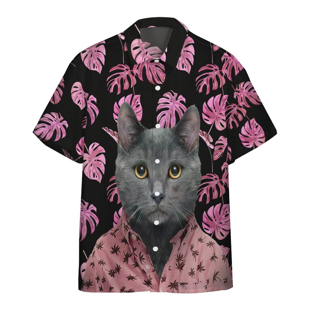 Gearhumans 3D Hawaiian Chartreaux Cat Custom Short Sleeve Shirt GO05052118 Hawai Shirt Short Sleeve Shirt S 