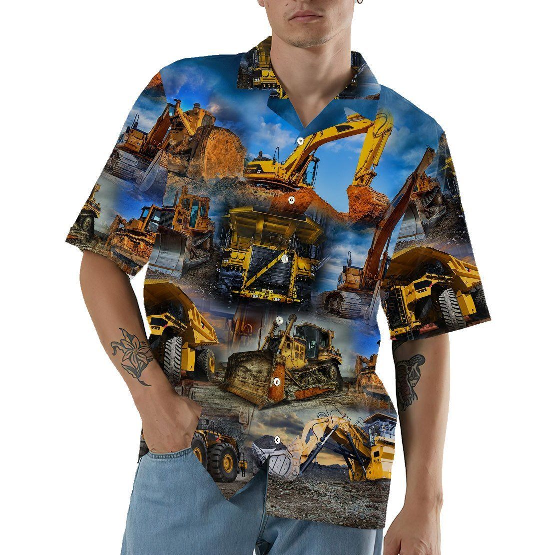 Gearhumans 3D Heavy Equipment Hawaii Shirt ZZ08048 Hawai Shirt 