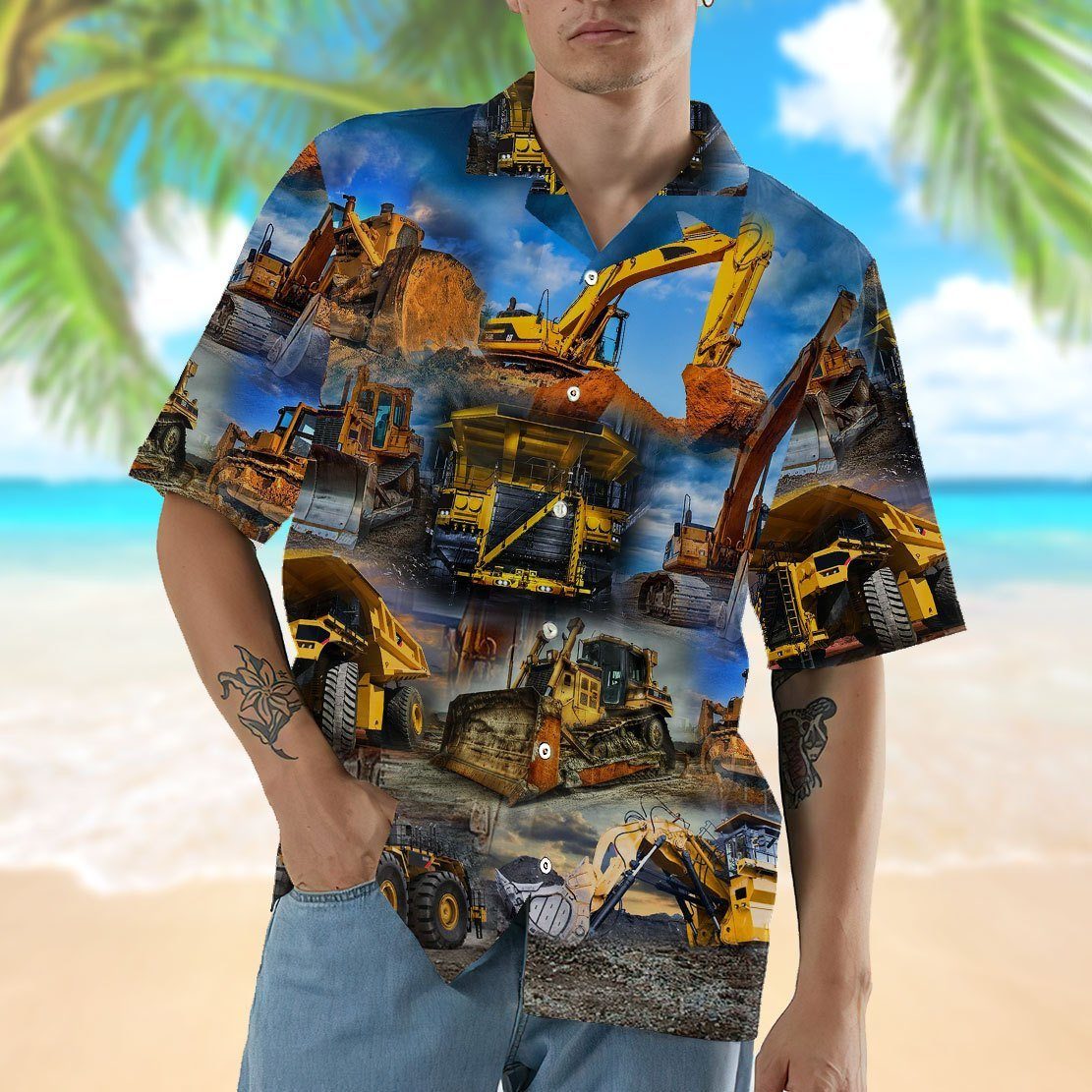 Gearhumans 3D Heavy Equipment Hawaii Shirt ZZ08048 Hawai Shirt 