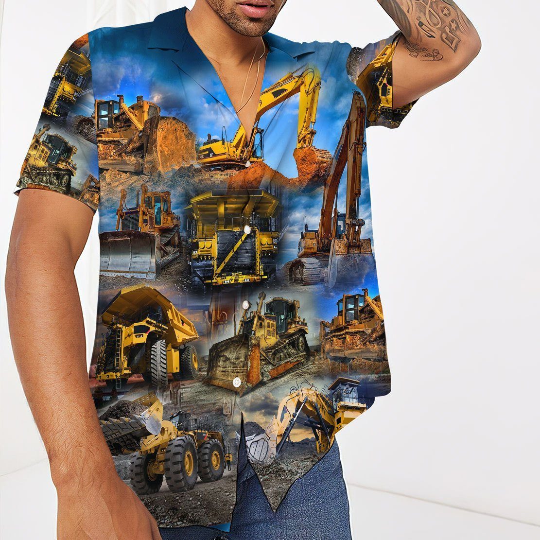 Gearhumans 3D Heavy Equipment Hawaii Shirt ZZ08048 Hawai Shirt 