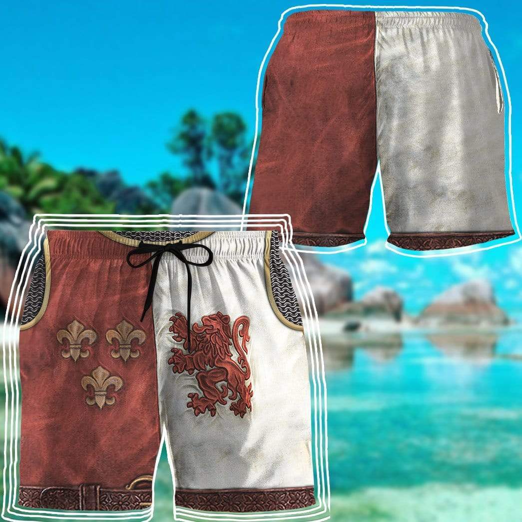 Gearhumans 3D Heraldic Knight Custom Beach Shorts Swim Trunks GV10079 Men Shorts