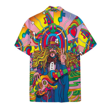 Gearhumans 3D Hippie Psychedelic Hawaiian Custom Short Sleeve Shirts